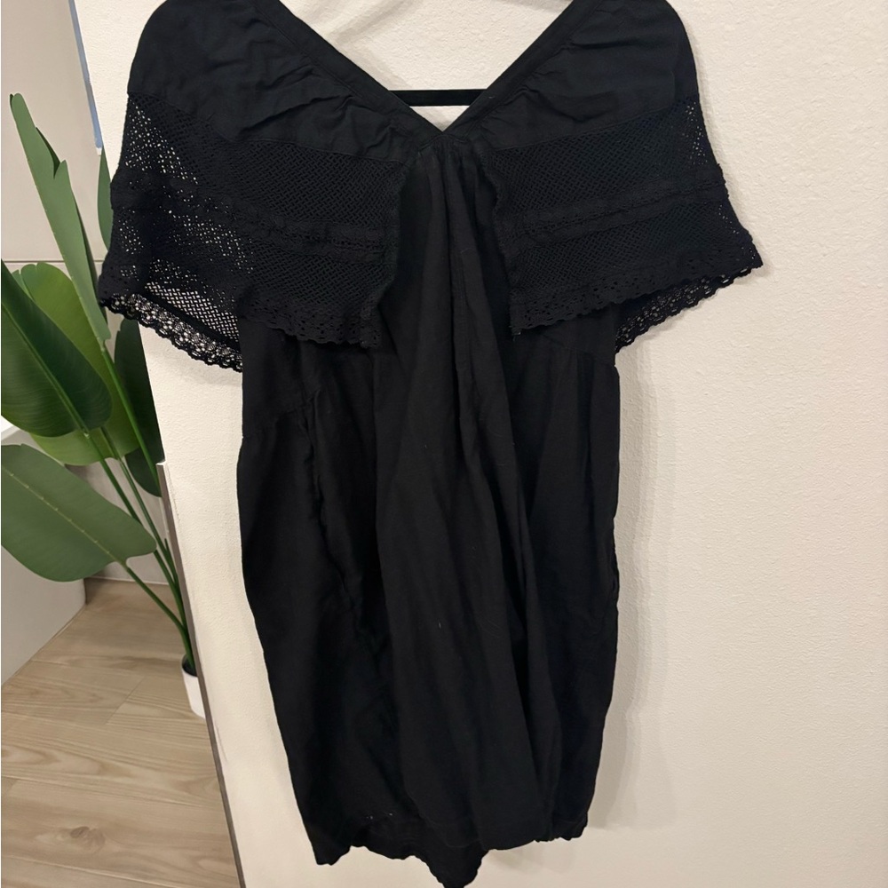 Old Navy Black Dress with Crochet Detail